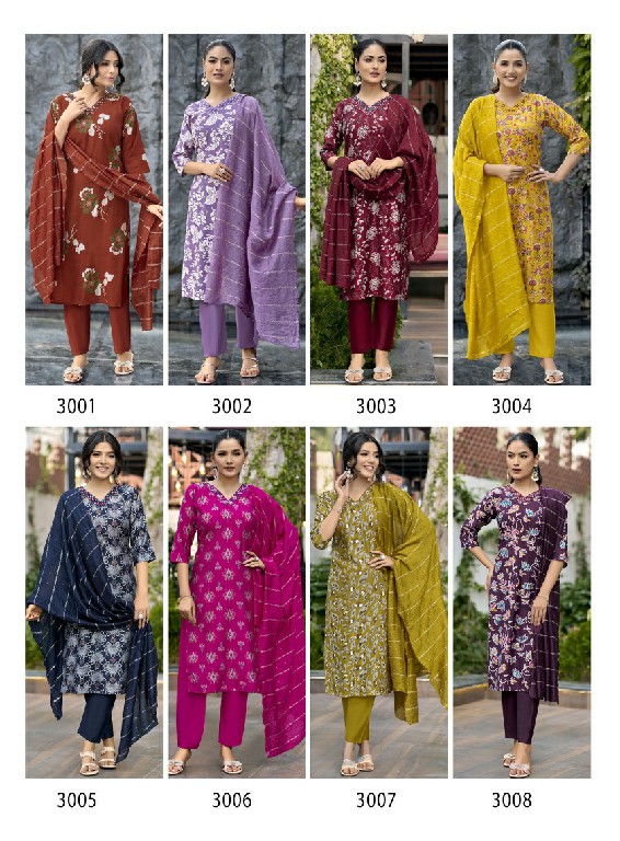 KUSHALS BUTTERFLY VOL 3 WHOLESALE READYMADE VETICAN SHOP TRENDY 3 PCS COMBO SET SUITS EXPORTER