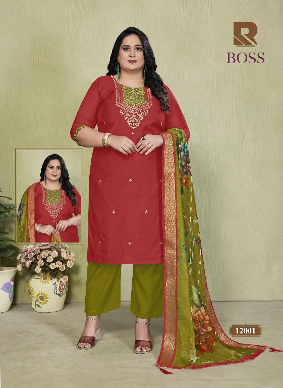 RAASHI BOSS WHOLESALE READYMADE ROMAN SILK AMAZING BIG SIZE 3 PCS SUITS SUPPLIER
