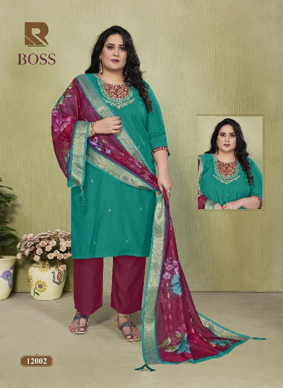 RAASHI BOSS WHOLESALE READYMADE ROMAN SILK AMAZING BIG SIZE 3 PCS SUITS SUPPLIER