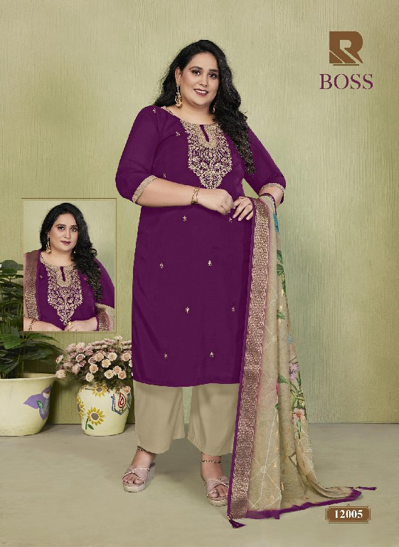 RAASHI BOSS WHOLESALE READYMADE ROMAN SILK AMAZING BIG SIZE 3 PCS SUITS SUPPLIER