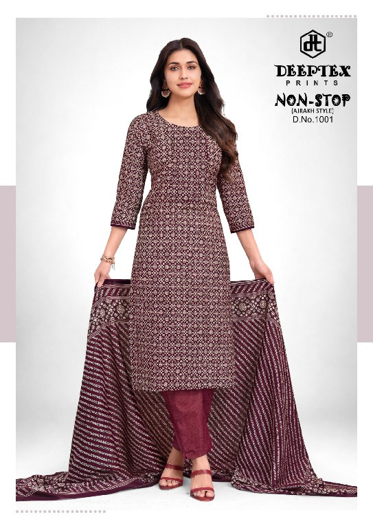 DEEPTEX NON STOP VOL 1 WHOLESALE COTTON AJRAKH STYLE PRINTED DRESS MATERIAL ONLINE