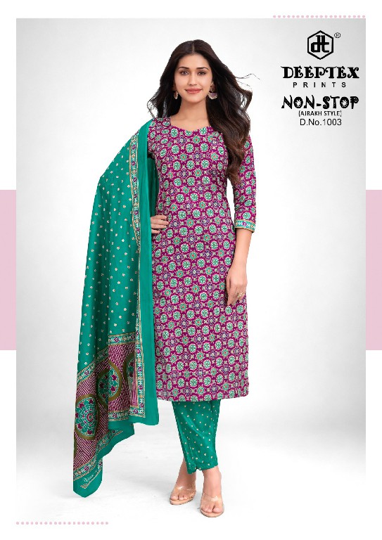 DEEPTEX NON STOP VOL 1 WHOLESALE COTTON AJRAKH STYLE PRINTED DRESS MATERIAL ONLINE