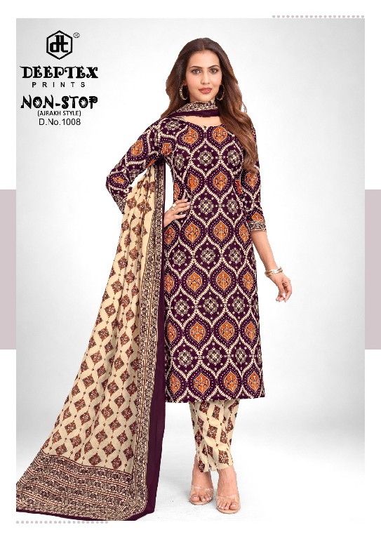 DEEPTEX NON STOP VOL 1 WHOLESALE COTTON AJRAKH STYLE PRINTED DRESS MATERIAL ONLINE