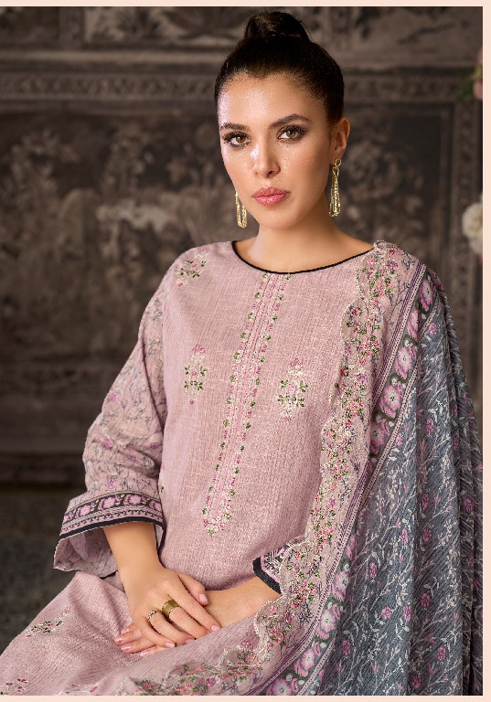 ALOK SUIT JADE LE PREMIER WHOLESALE PURE CAMBRIC WITH FANCY WORK UNSTITCH SALWAR SUITS EXPORTER