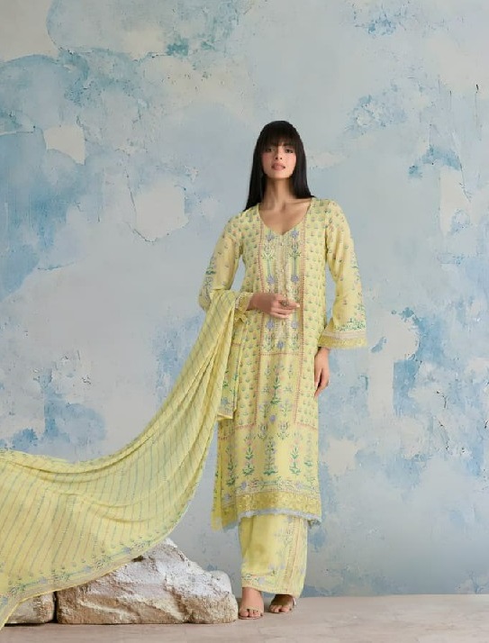 KIMORA HEER TIMELESS WHOLESALE PURE MUSLIN HANDCRAFTED EMBROIDERED UNSTITCH SALWAR SUITS FOR EXPORT