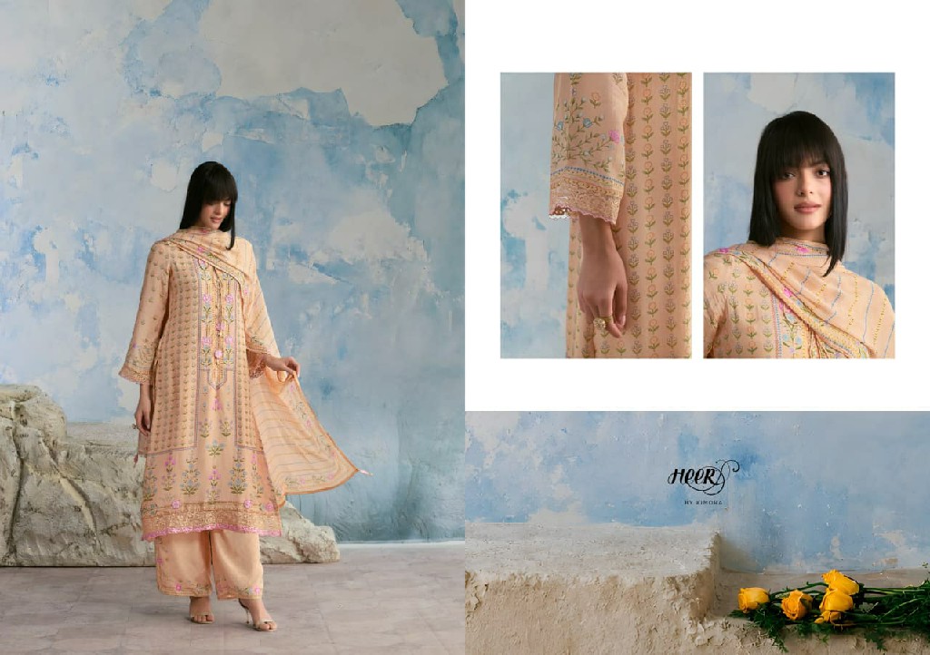 KIMORA HEER TIMELESS WHOLESALE PURE MUSLIN HANDCRAFTED EMBROIDERED UNSTITCH SALWAR SUITS FOR EXPORT
