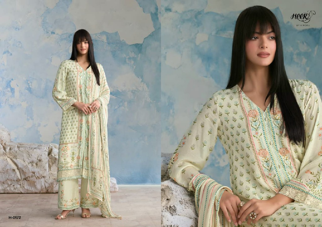 KIMORA HEER TIMELESS WHOLESALE PURE MUSLIN HANDCRAFTED EMBROIDERED UNSTITCH SALWAR SUITS FOR EXPORT