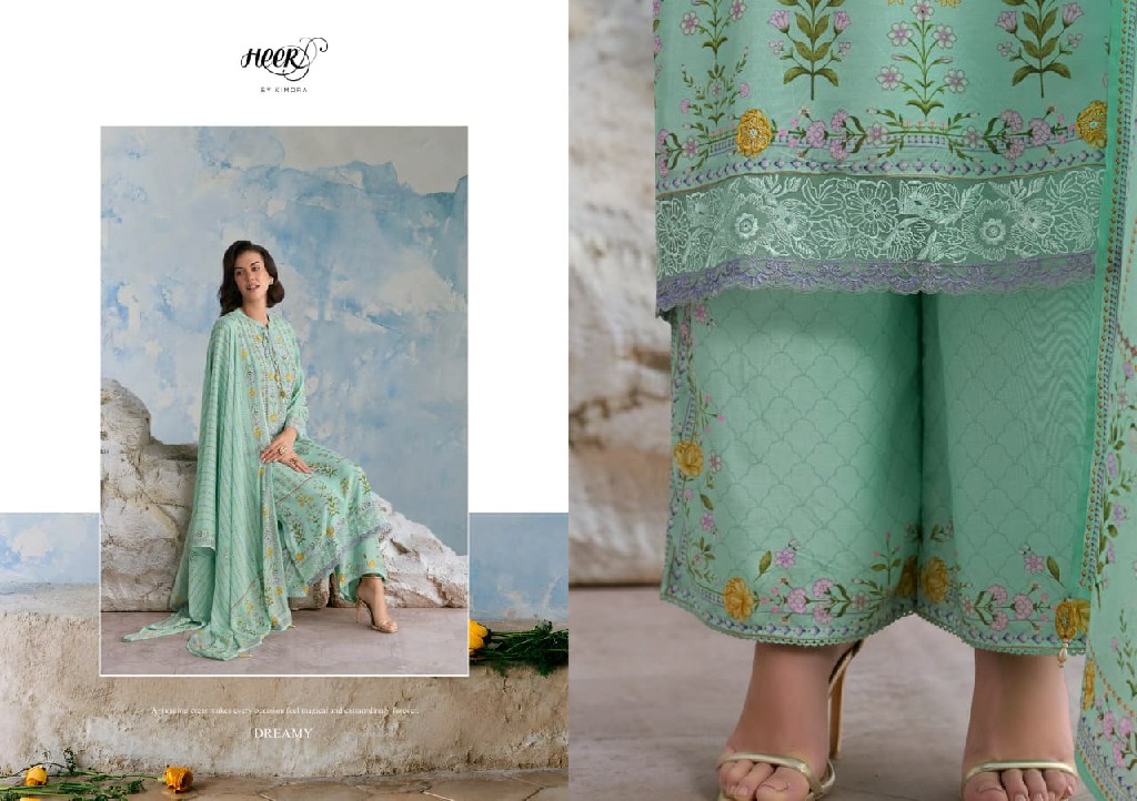 KIMORA HEER TIMELESS WHOLESALE PURE MUSLIN HANDCRAFTED EMBROIDERED UNSTITCH SALWAR SUITS FOR EXPORT