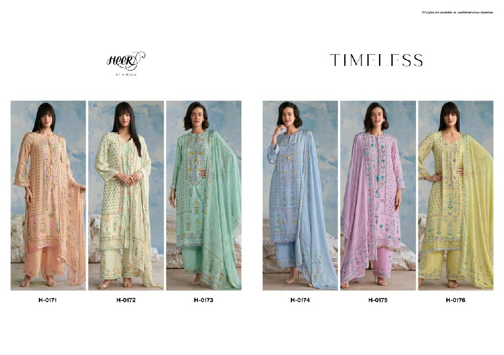 KIMORA HEER TIMELESS WHOLESALE PURE MUSLIN HANDCRAFTED EMBROIDERED UNSTITCH SALWAR SUITS FOR EXPORT
