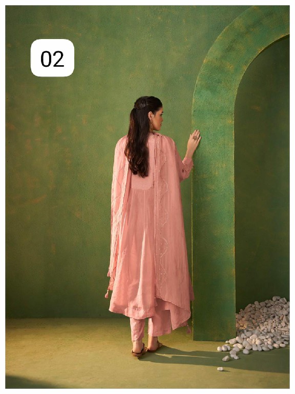 TEXTILEDEAL D.NO E1 TO E4 WHOLESALE READYMADE PURE ORGANZA FESTIVE WEAR 3 PCS SUITS FOR EXPORT