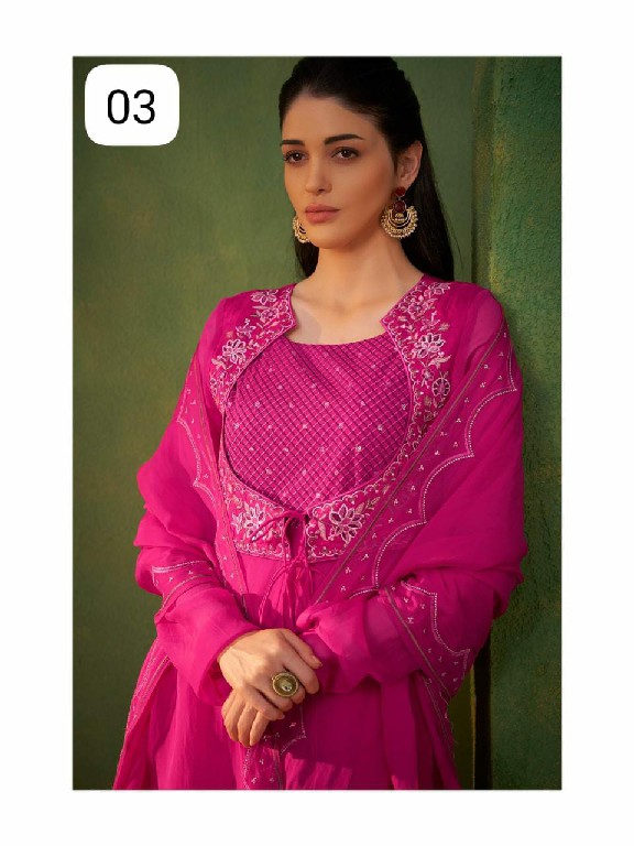 TEXTILEDEAL D.NO E1 TO E4 WHOLESALE READYMADE PURE ORGANZA FESTIVE WEAR 3 PCS SUITS FOR EXPORT