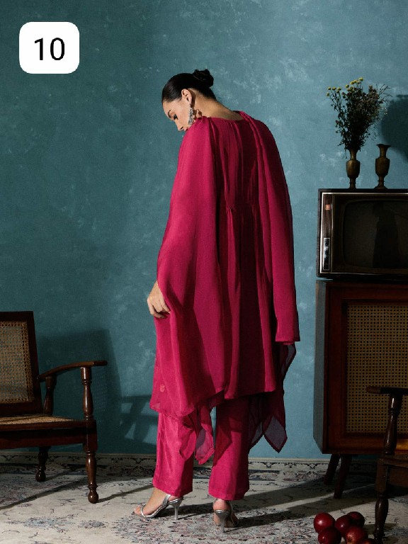 TEXTILEDEAL D.NO E8 TO E10 WHOLESALE READYMADE PURE ORGANZA MODERN STYLISH 3 PCS SUITS EXPORTER