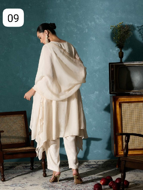 TEXTILEDEAL D.NO E8 TO E10 WHOLESALE READYMADE PURE ORGANZA MODERN STYLISH 3 PCS SUITS EXPORTER