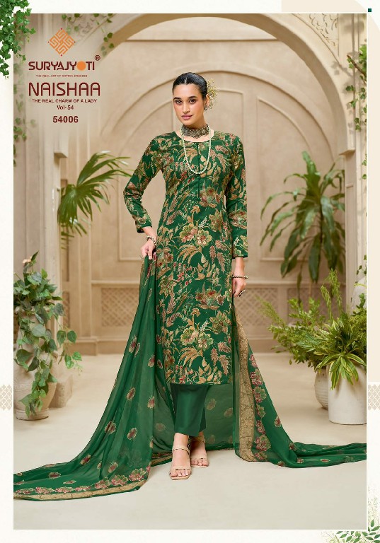 SURYAJYOTI NAISHAA VOL 54 WHOLESALE JAAM SATIN PRINTED CLASSIC UNSTITCH SALWAR SUITS FOR EXPORT
