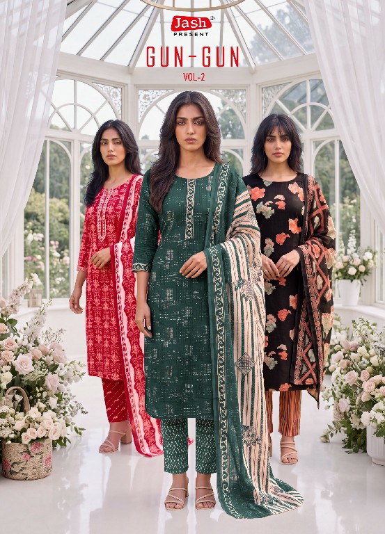 JASH GUN GUN VOL 2 WHOLESALE COTTON REGULAR WEAR DRESS MATERIAL FOR EXPORT