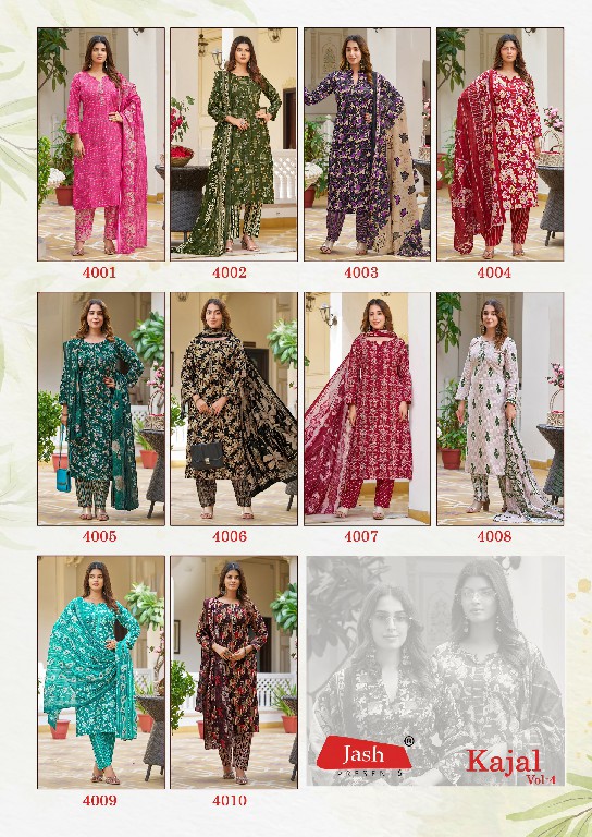 JASH KAJAL VOL 4 WHOLESALE COTTON PRINTED DAILY WEAR DRESS MATIREAL ONLINE