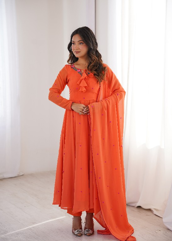 SP SERIES D.NO SP-82 WHOLESALE READYMADE FAUX GEORGETTE FESTIVE WEAR 3 PCS SUITS FOR EXPORT