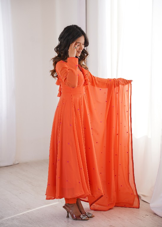 SP SERIES D.NO SP-82 WHOLESALE READYMADE FAUX GEORGETTE FESTIVE WEAR 3 PCS SUITS FOR EXPORT