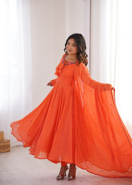 SP SERIES D.NO SP-82 WHOLESALE READYMADE FAUX GEORGETTE FESTIVE WEAR 3 PCS SUITS FOR EXPORT
