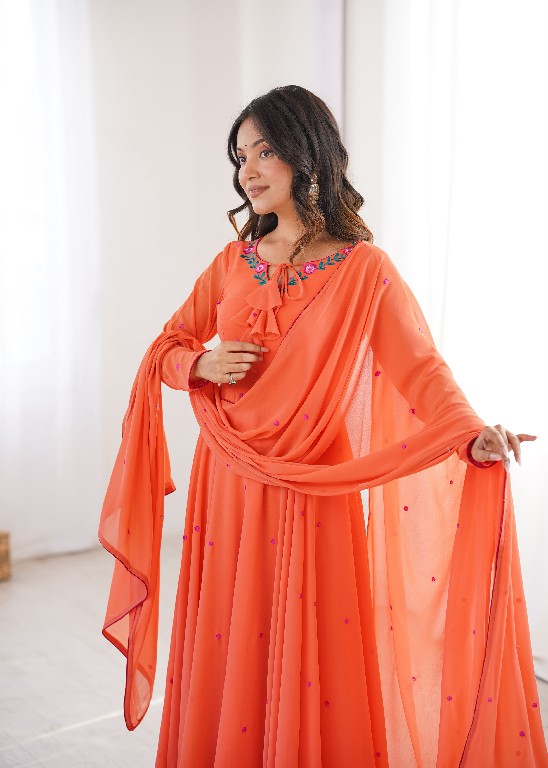 SP SERIES D.NO SP-82 WHOLESALE READYMADE FAUX GEORGETTE FESTIVE WEAR 3 PCS SUITS FOR EXPORT