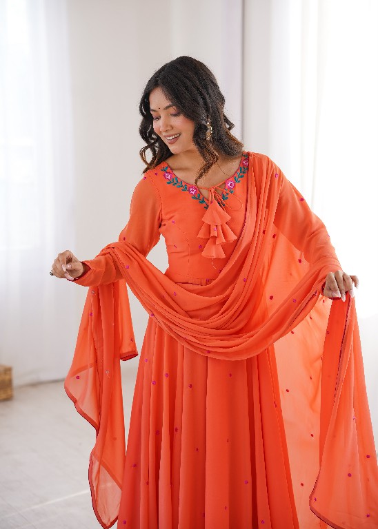 SP SERIES D.NO SP-82 WHOLESALE READYMADE FAUX GEORGETTE FESTIVE WEAR 3 PCS SUITS FOR EXPORT