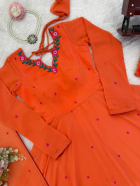 SP SERIES D.NO SP-82 WHOLESALE READYMADE FAUX GEORGETTE FESTIVE WEAR 3 PCS SUITS FOR EXPORT