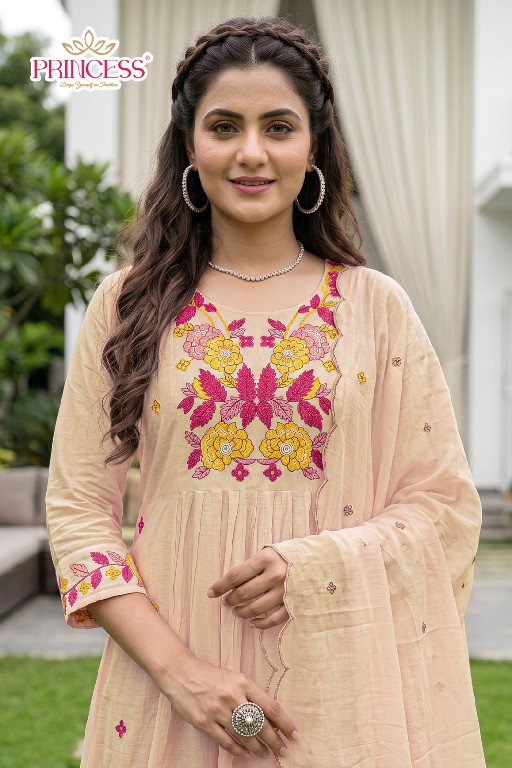 PRINCESS CREATION NEW ROSE BERRY GOWN CAU VOL 3 WHOLESALE READYMADE MAL CHANDERI STYLISH LOOK 3 PCS COMBO SET SUITS EXPORTER