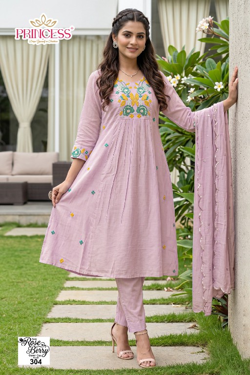 PRINCESS CREATION NEW ROSE BERRY GOWN CAU VOL 3 WHOLESALE READYMADE MAL CHANDERI STYLISH LOOK 3 PCS COMBO SET SUITS EXPORTER