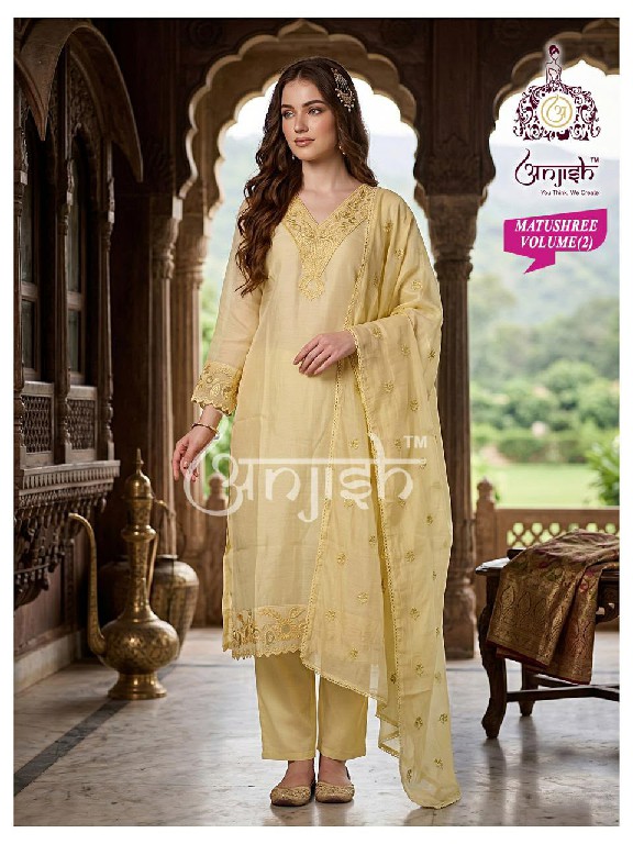 ANJISH MATUSHREE VOL 2 WHOLESALE READYMADE MULL CHANDERI PRETTY LOOK 3 PCS SUITS EXPORTER