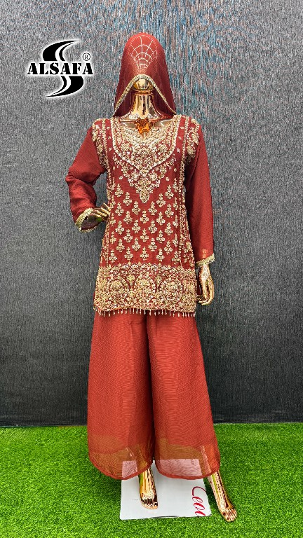 ALSAFA D.NO 3182 WHOLESALE READYMADE CHIFFON WITH WORK PAKISTANI TOP PLAZZO WIRH DUPATTA ONLINE