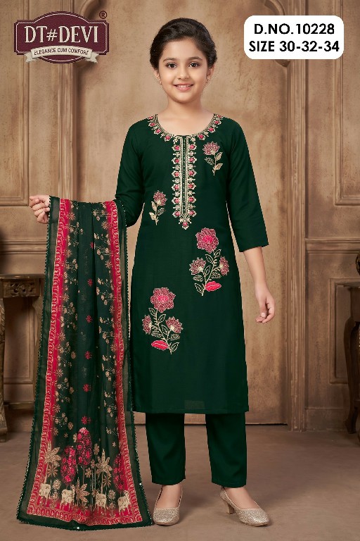 DT DEVI MANJRI VOL 2 WHOLESALE READYMADE ROMAN SILK BEAUTIFUL 3 PCS COMBO SET SUITS FOR KIDS ONLINE