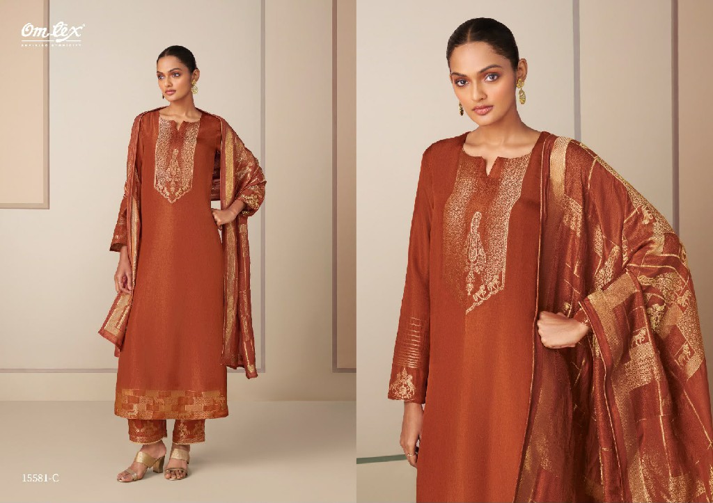 OMTEX MRUNAL WHOLESALE JACQUARD SILK FESTIVE LOOK UNSTITCH SALWAR SUITS SUPPLIER