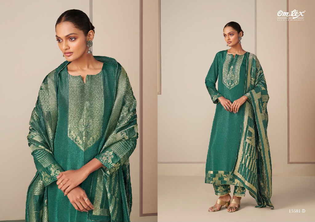 OMTEX MRUNAL WHOLESALE JACQUARD SILK FESTIVE LOOK UNSTITCH SALWAR SUITS SUPPLIER