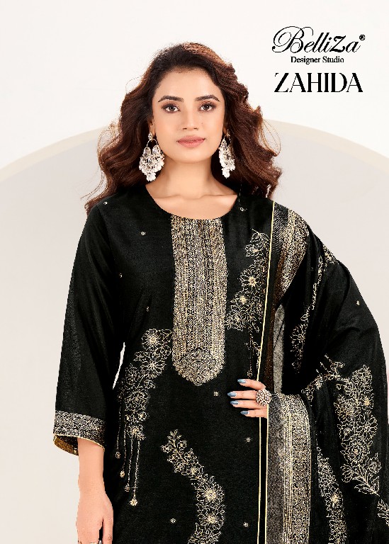 BELLIZA ZAHIDA WHOLESALE PURE COTTON SILK JACQUARD BEAUTIFUL UNSTITCH SALWAR SUITS FOR EXPORT