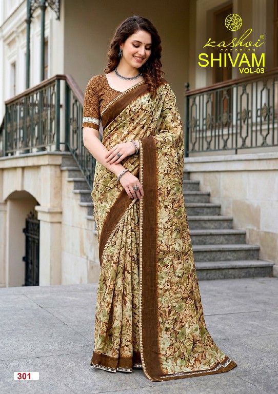 KASHVI CREATION SHIVAM VOL 3 WHOLESALE DULL MOSS VISCOSE CASUAL WEAR INDIAN SAREES FOR WOMEN ONLINE