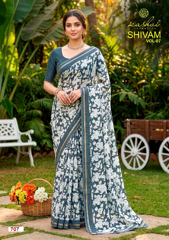 KASHVI CREATION SHIVAM VOL 7 WHOLESALE DULL MOSS VISCOSE CLASSIC INDIAN SAREES FOR WOMEN SUPPLIER