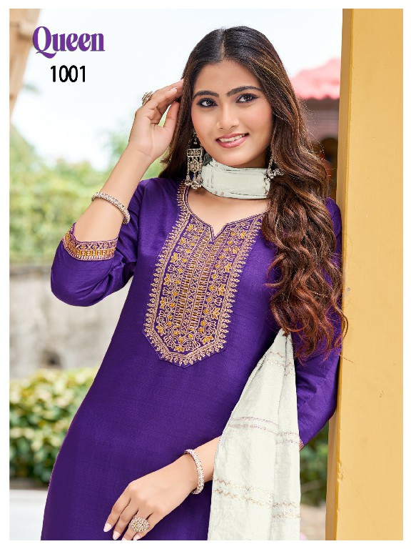 MUKESH QUEEN WHOLESALE READYMADE VERTICAN WITH WORK BIG SIZE PATIYALA STYLE 3 PCS SUITS SUPPLIER