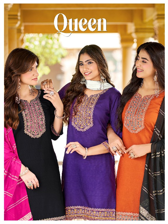 MUKESH QUEEN WHOLESALE READYMADE VERTICAN WITH WORK BIG SIZE PATIYALA STYLE 3 PCS SUITS SUPPLIER
