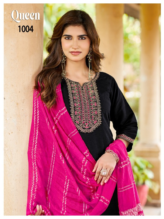 MUKESH QUEEN WHOLESALE READYMADE VERTICAN WITH WORK BIG SIZE PATIYALA STYLE 3 PCS SUITS SUPPLIER