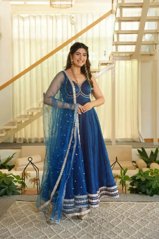 TEXTILEDEAL D.NO KD 1644 WHOLESALE READYMADE FENDY SILK GOWN PANT WITH DUPATTA ONLINE