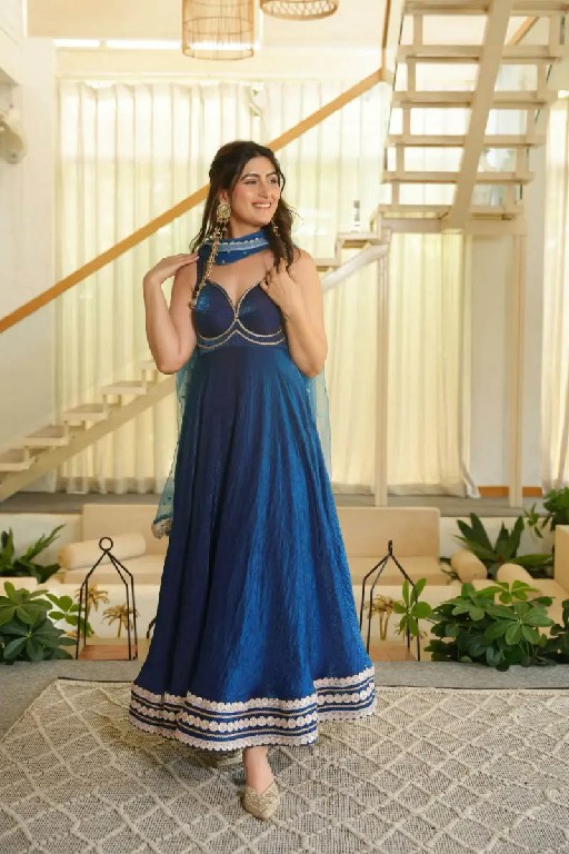 TEXTILEDEAL D.NO KD 1644 WHOLESALE READYMADE FENDY SILK GOWN PANT WITH DUPATTA ONLINE