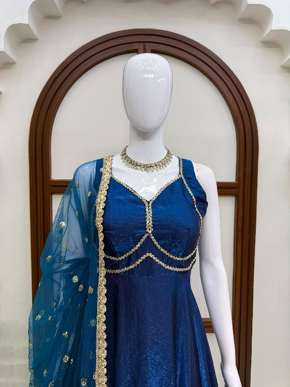 TEXTILEDEAL D.NO KD 1644 WHOLESALE READYMADE FENDY SILK GOWN PANT WITH DUPATTA ONLINE
