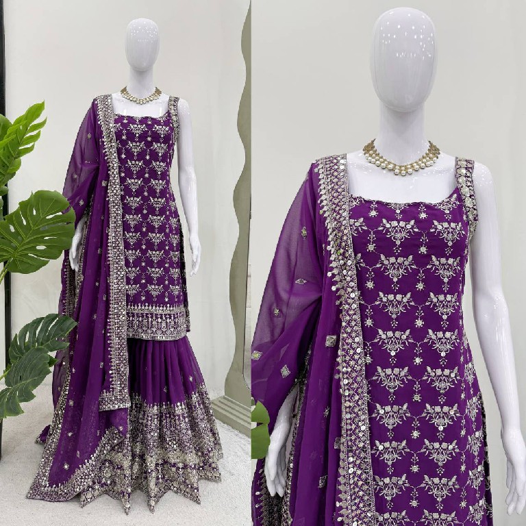 TEXTILEDEAL D.NO 5892 WHOLESALE READYMADE FOUX GEORGETTE PARTY WEAR 3 PCS SUITS EXPORTER