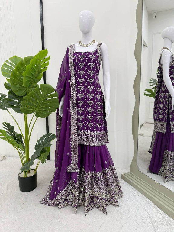 TEXTILEDEAL D.NO 5892 WHOLESALE READYMADE FOUX GEORGETTE PARTY WEAR 3 PCS SUITS EXPORTER