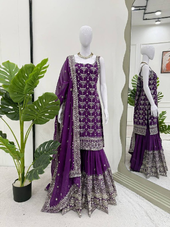 TEXTILEDEAL D.NO 5892 WHOLESALE READYMADE FOUX GEORGETTE PARTY WEAR 3 PCS SUITS EXPORTER