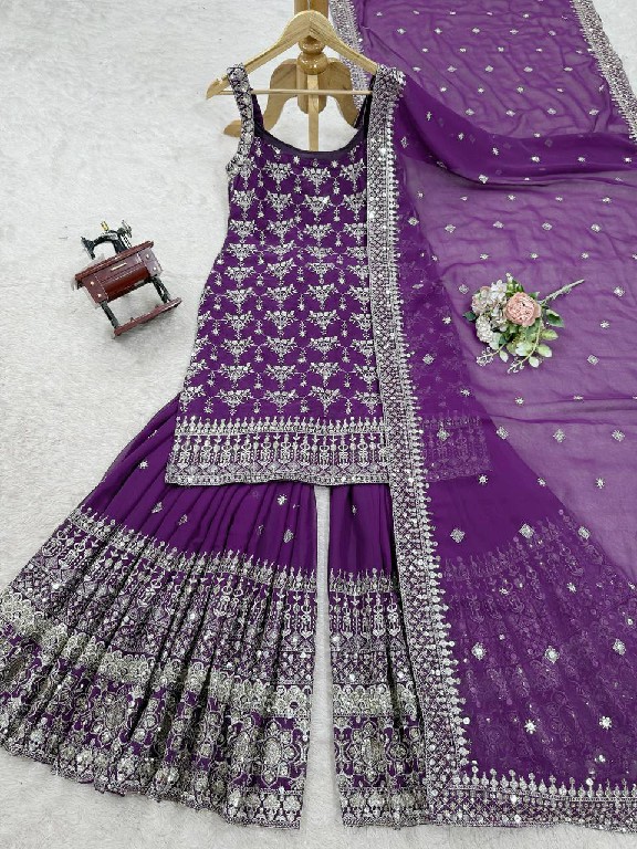 TEXTILEDEAL D.NO 5892 WHOLESALE READYMADE FOUX GEORGETTE PARTY WEAR 3 PCS SUITS EXPORTER