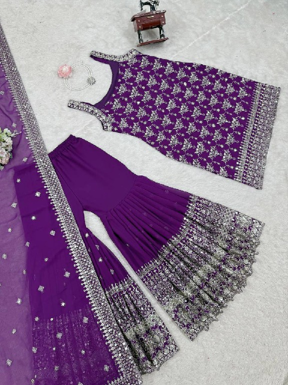 TEXTILEDEAL D.NO 5892 WHOLESALE READYMADE FOUX GEORGETTE PARTY WEAR 3 PCS SUITS EXPORTER