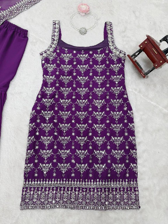 TEXTILEDEAL D.NO 5892 WHOLESALE READYMADE FOUX GEORGETTE PARTY WEAR 3 PCS SUITS EXPORTER