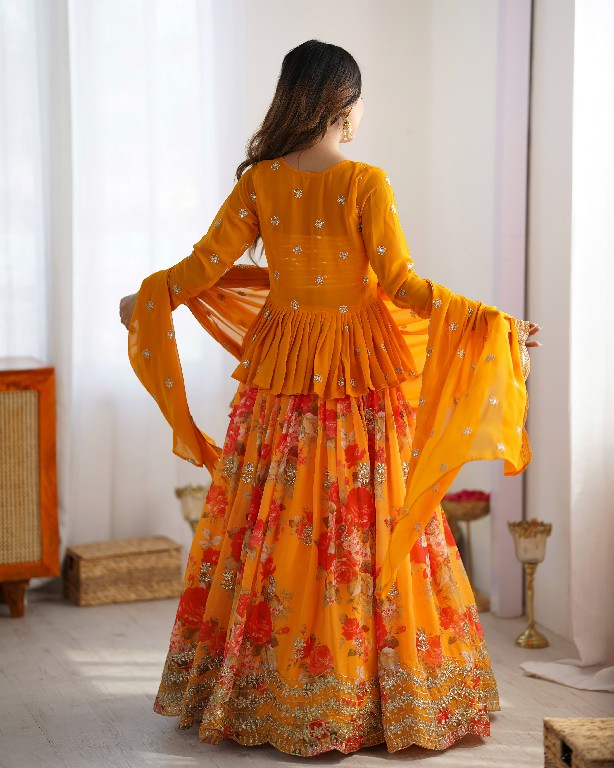 SP SERIES D.NO SP-15 WHOLESALE HEAVY FOUX GEORGETTE FESTIVE WEAR LEHENGA CHOLI FOR EXPORT
