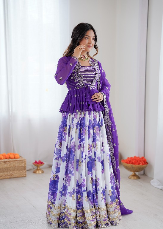 SP SERIES D.NO SP-15 WHOLESALE HEAVY FOUX GEORGETTE FESTIVE WEAR LEHENGA CHOLI FOR EXPORT